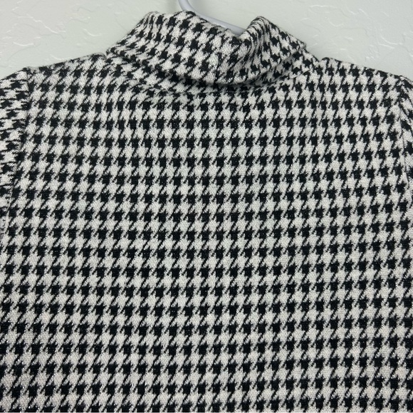 Zara kids black and silver metallic houndstooth turtleneck shirt size 3-4 - Picture 8 of 15